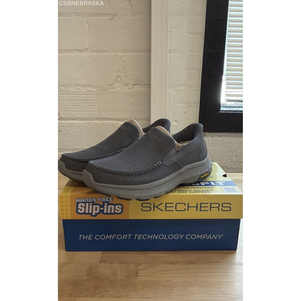 Skechers Hands Free Slip-ins Pollard-Wilfred Gray Walking Shoes Men's Size 9 DS